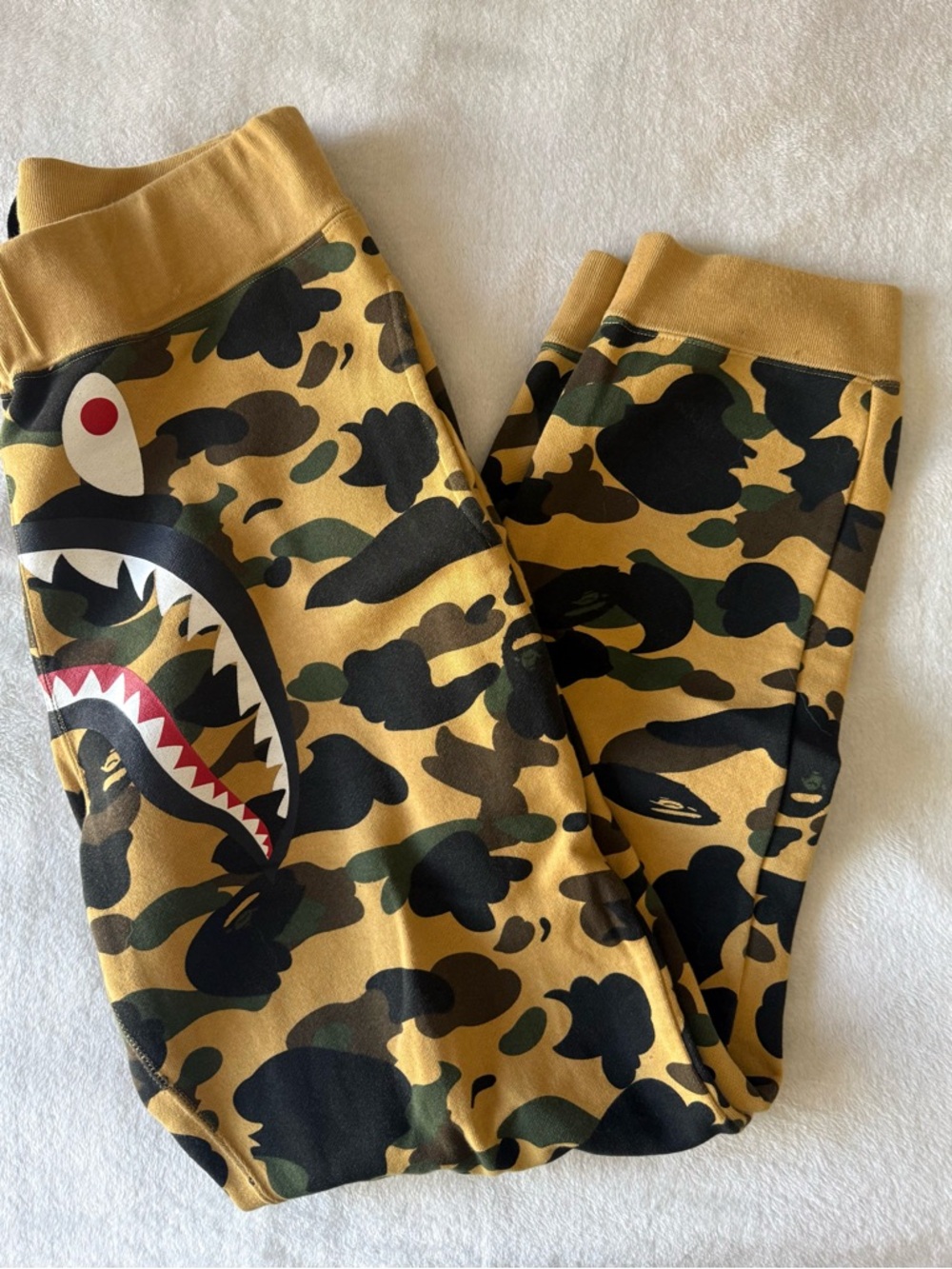 Yellow Camo Bape Shark Jogger Sweatpants